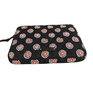 Vera Bradley Quilted Tablet Sleeve Black Floral Print Case